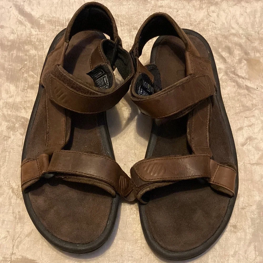 TEVA Hurricane Genuine Leather Brown Sporty Ankle Strap Sandals Hiking Outdoors
